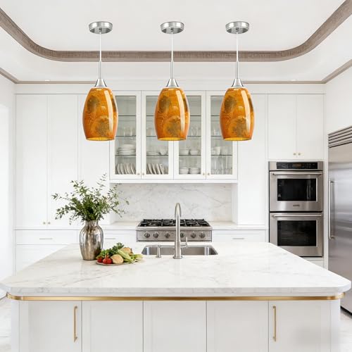 Oval Glass Lamp Shade Cover for Kitchen Pendant Light over Island