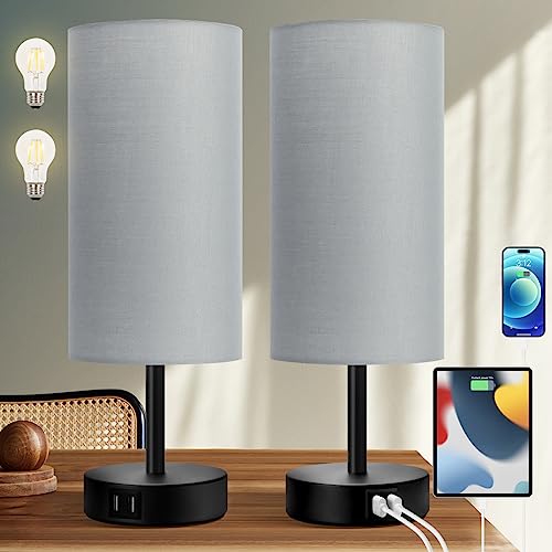 Bedside Lamps with USB Port (2 Count)