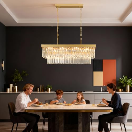 Gold Crystal Chandeliers for Dining Room