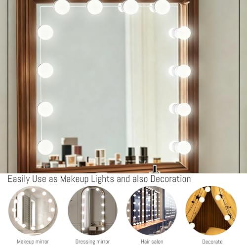 LED Makeup Mirror Light Hollywood Style Vanity Lights USB Fill Light Adjustable Color and Brightness Suitable for Full