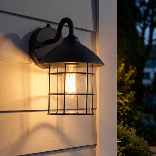 Dusk to Dawn Outdoor Wall Lights (Black / 1 Pack)