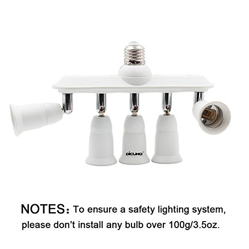 Light Socket Splitter 5 Way Adapter