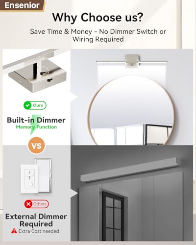24" Brushed Nickel Modern Bathroom Vanity Lights