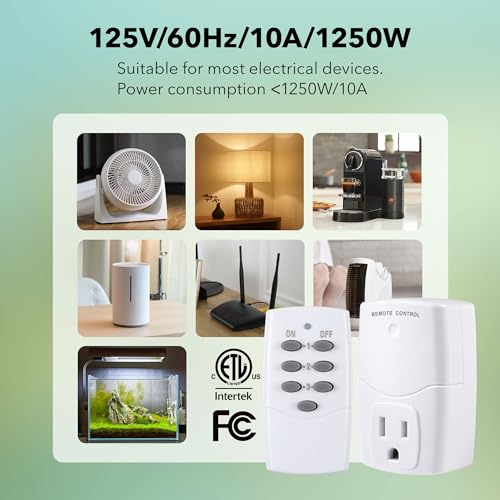 Mini Wireless Remote Control Outlet Switch Power Plug in for Household Appliances