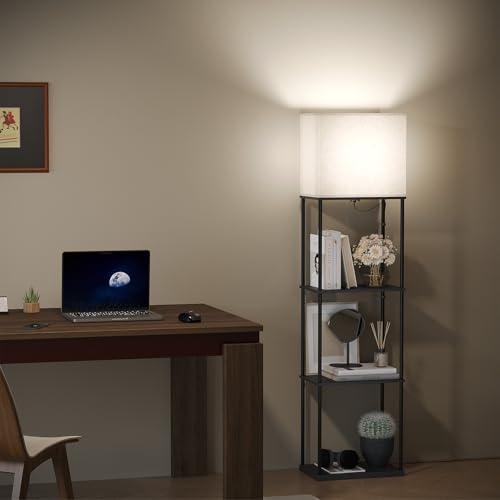 Large Size Floor Lamp with Shelves
