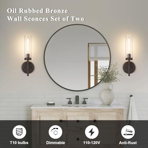 Oil Rubbed Bronze Wall Sconces Set of Two