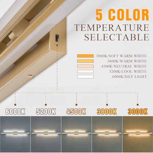 55" Long Vanity Light Gold Bathroom Wall Light Fixtures Long Vanity Lights Over Mirror Lighting Lamps Dimmable Bathroom Wall Mount Lighting Over Vanity Mirror
