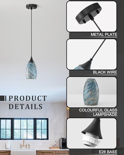 Vintage Art Blue Pebble Pendant Lighting