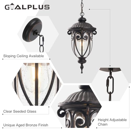 Vintage Bronze Outdoor Pendant Lights for Porch