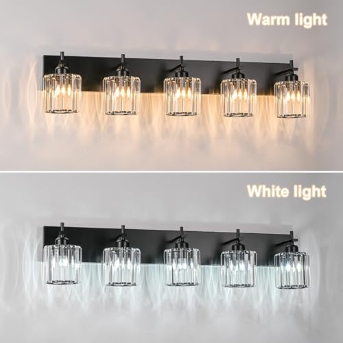 Black Crystal Bathroom Vanity Lights