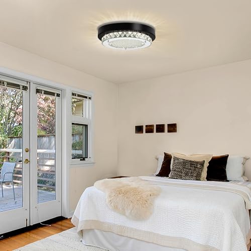 Flush Mount Ceiling Light Small Crystal LED Hallway Ceiling Lighting 10''
