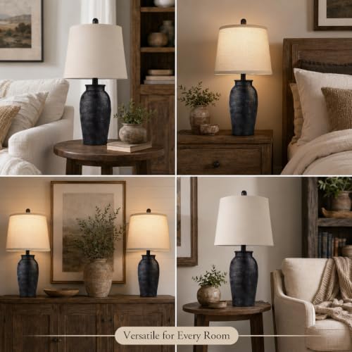 Ceramic Table Lamps Set of 2 for Living Room (2 Count)
