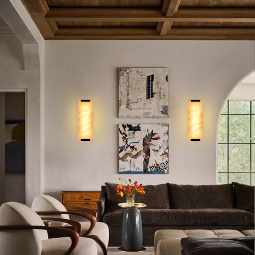 19.2in Alabaster Wall Sconces Set of Two (2 Count)