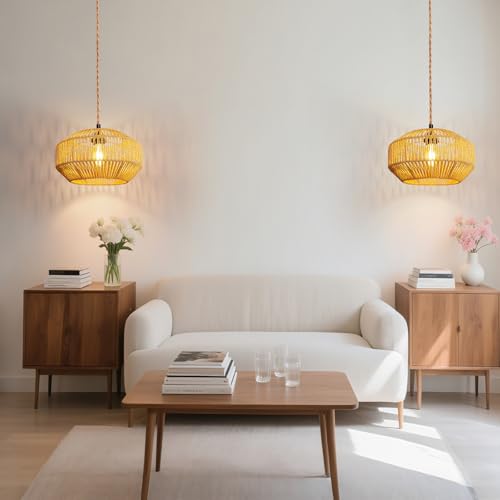 Hanging Light Rattan Lamp Shades Boho Lamp Shades