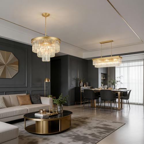 Gold Crystal Chandeliers for Dining Room
