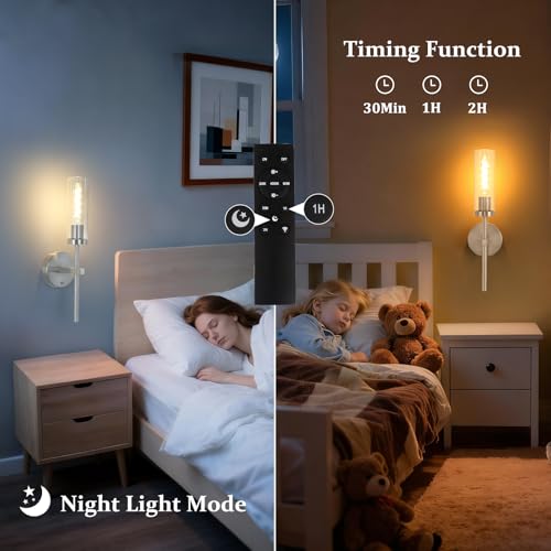 Battery Operated Wall Sconces Set of 2 (2 Count)