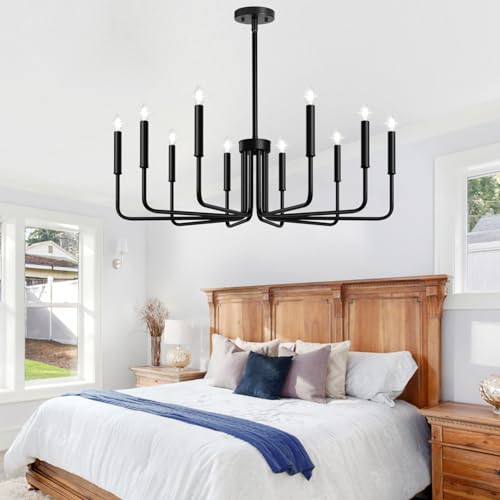 Black 10 Light Chandelier