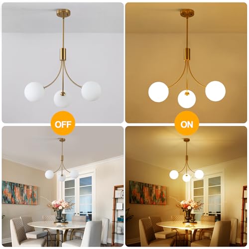 3 Light Modern Farmhouse Gold Chandeliers for Dining Room