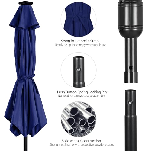 10FT Solar Patio Umbrella w