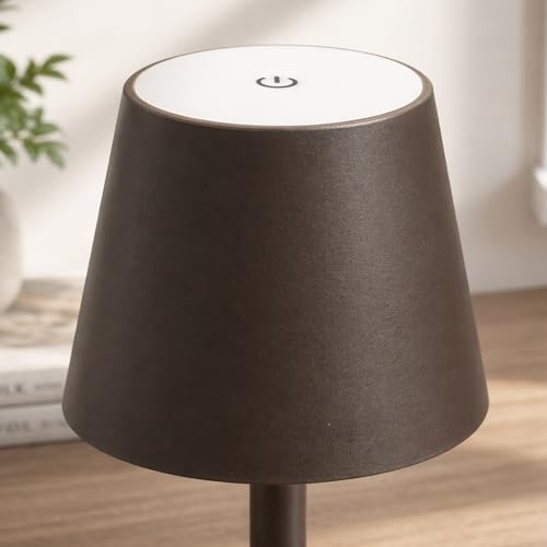 Cordless Table lamp Brown 2pack for Restaurant Home Dinner Dining Kitchen Outdoor Patio