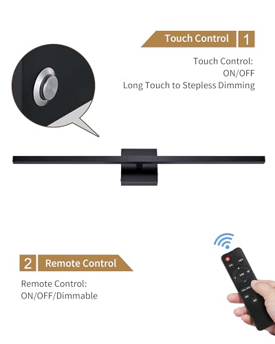Black Battery Operated Wall Sconce with Remote Control 8000mAh (2 Count)
