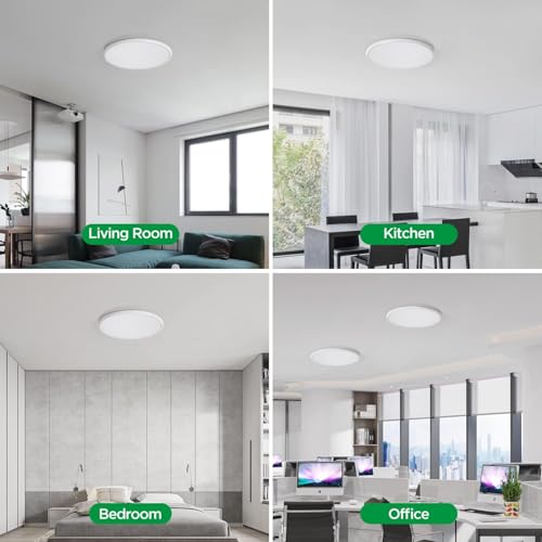 2 Pack 18" Dimmable Flush Mount Ceiling Light Fixture (2 Count)