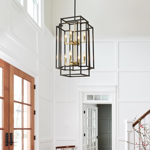 Black & Gold Foyer Lighting Fixture 8