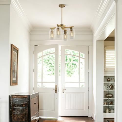 4 Light Farmhouse Gold Chandelier