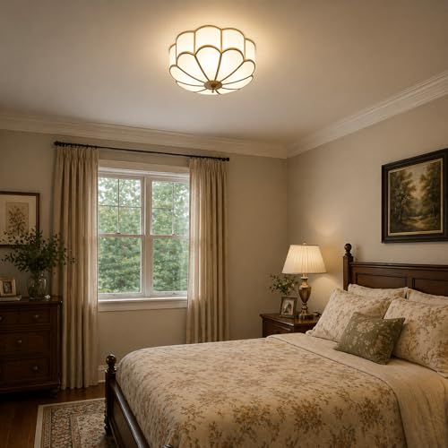 14 Inch Brass Flush Mount Ceiling Light