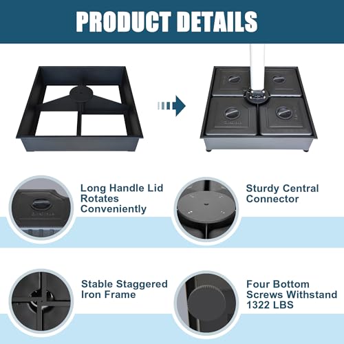USA 33" x 33" Offset Patio 300LBS Umbrella Base Sand