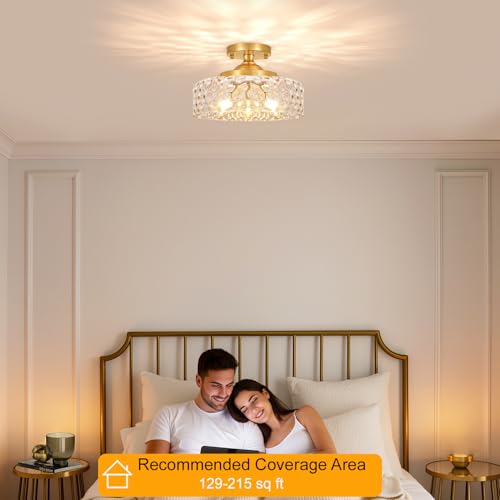 Gold Semi Flush Mount Ceiling Light