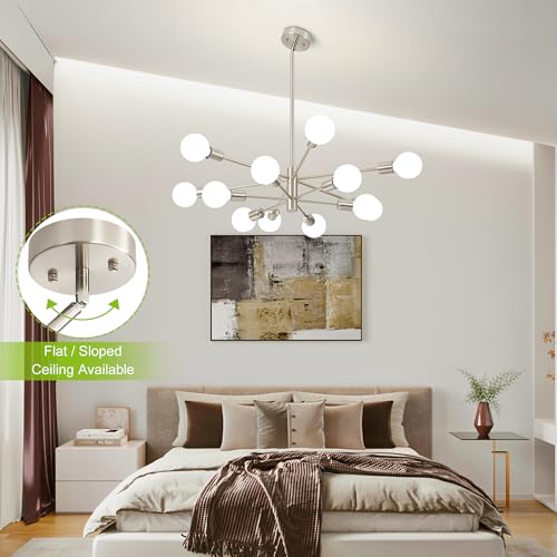 Chandeliers for Dining Room Brushed Nickel 12