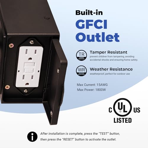 2 Pack Bronze Outdoor Wall Lights with GFCI Outlet (2 Count)