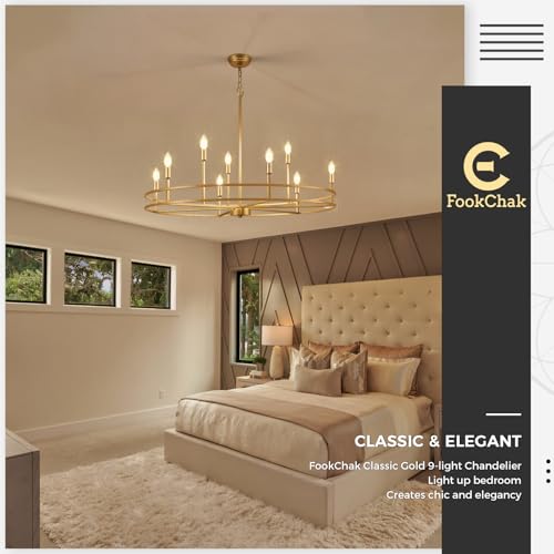 Brushed Gold Chandelier Light Fixture 9