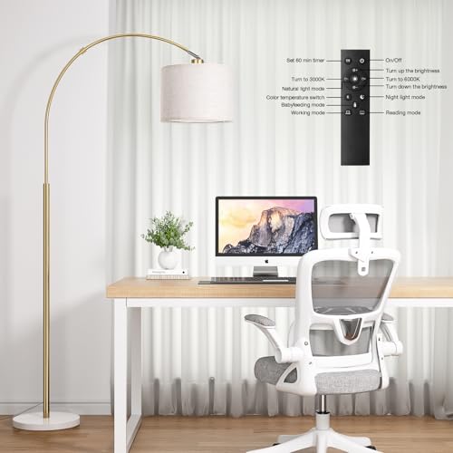 Dimmable Arc Floor Lamp with Remote