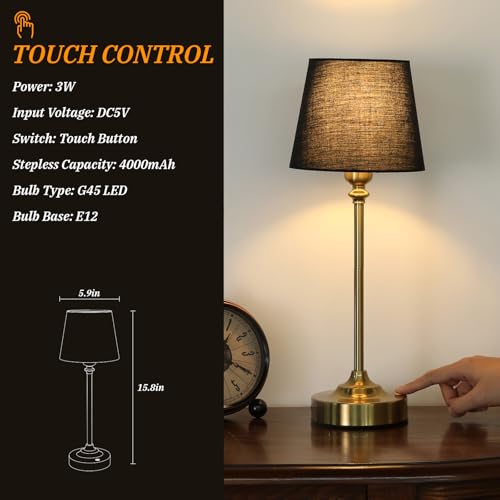 Cordless Table Lamps Rechargeable Set (2 Count)