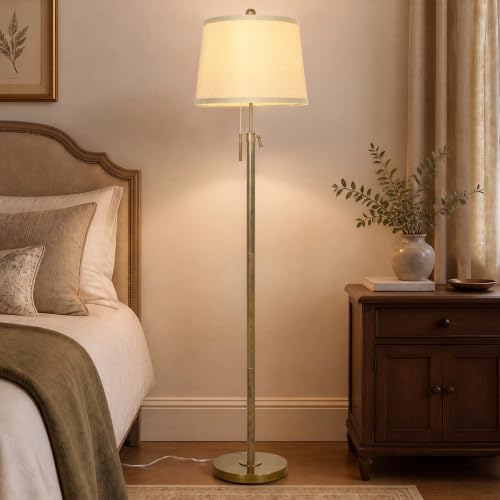 Antique Bronze Floor Lamp Adjustable Height 55 to 65" Tall 3 Brightness Way