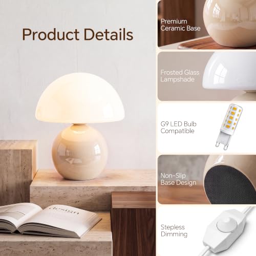 Mushroom Lamp Table Lamps Set of 2 for Bedroom Living Room (2 Count)