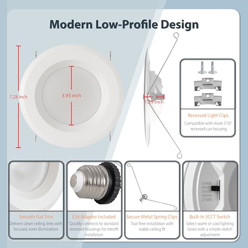 6 Inch LED Recessed Lighting 12 Pack (5CCT - 12 Pack / 6 Inch)