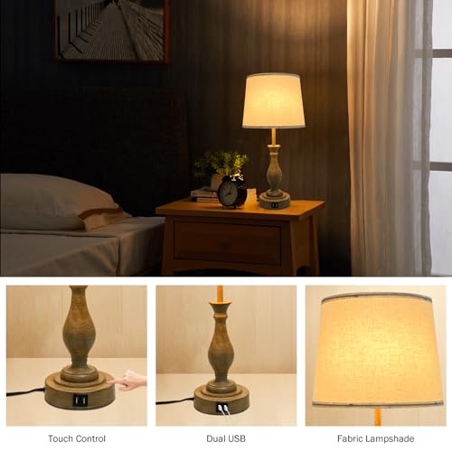 Farmhouse Table Lamp Touch Control 3