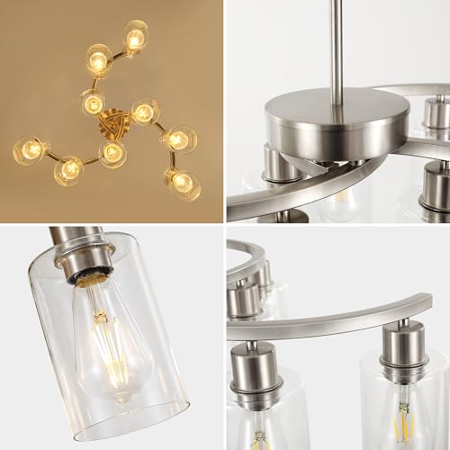 9 Light Brushed Nickel Kitchen Light Fixtures (9 Count)