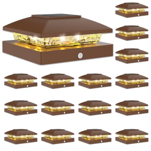 20 Pack Brown Solar Post Cap Lights Fit 4x4 Fence Deck Post (20 Count)