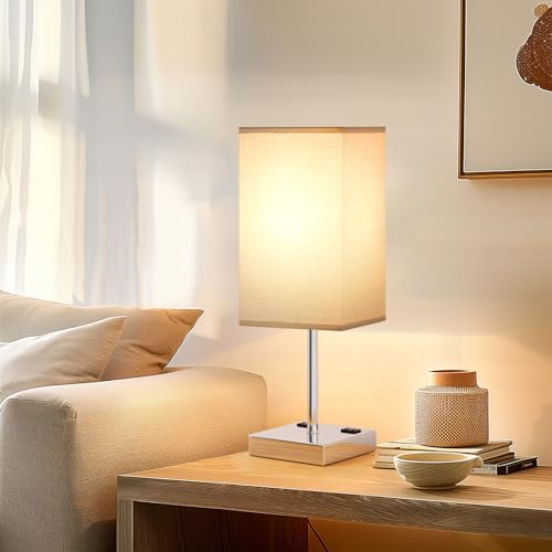 17.4" Grey Touch Table Lamp for Bedroom