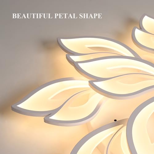 35.4" Flower Shaped Ceiling Light Dimmable Modern Ceiling Lamp Remote Control LED Lighting Fixture for Living Room Kitchen Dining Room