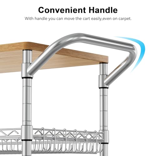 3 Tier Rolling Kitchen Carts with Wheels