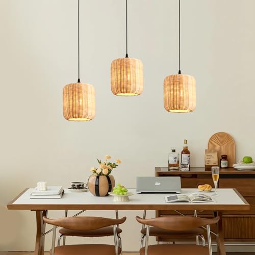 3 Pack Rattan Pendant Light (3 Count)