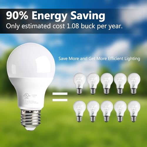 A19 LED Light Bulbs 60 Watts Equivalent Bulbs (24 Count)