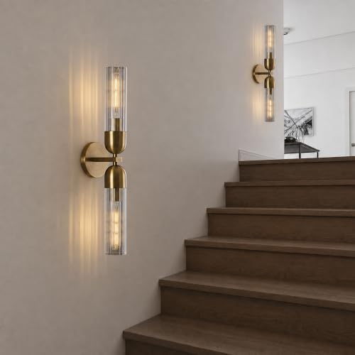 Bathroom Sconce 24in Strip Glass Sconce Hardwired (2 Count)