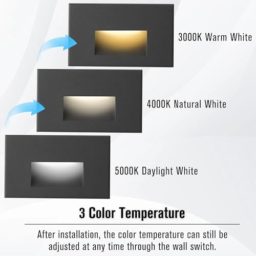 Step Lights Outdoor Indoor Stair Light LED 120V Dimmable 3CCT 6PACK (6 Count)