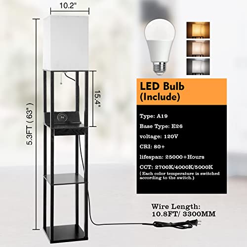 Floor Lamp with Shelves